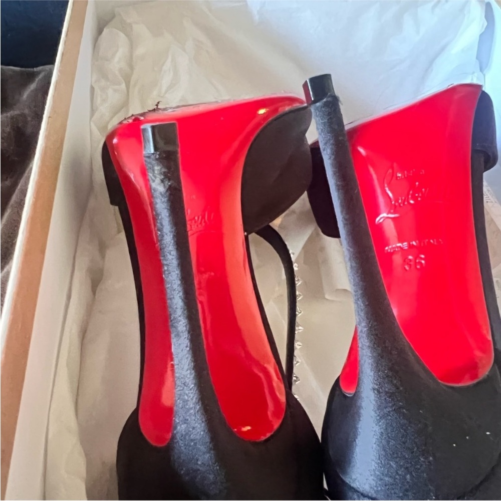 Christian Louboutin Black Heels with Silver Accents - Picture 8 of 8